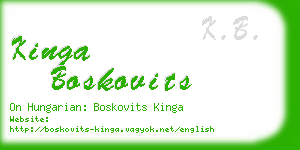 kinga boskovits business card